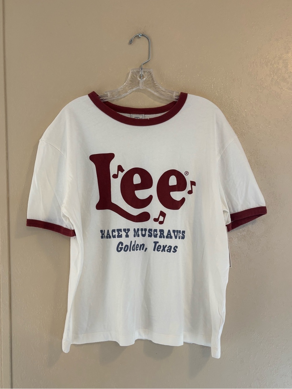 NWT Kacey Musgraves x Lee Distressed  Graphic Ringer Tee sz XL 16-18